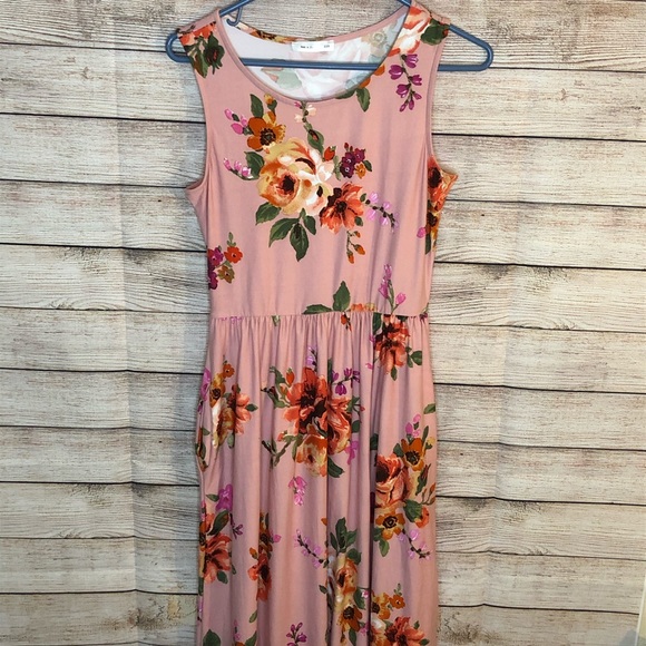 REB & J Dresses & Skirts - REB & J220 Sleeveless Summer Pocket Maxi Flora D…